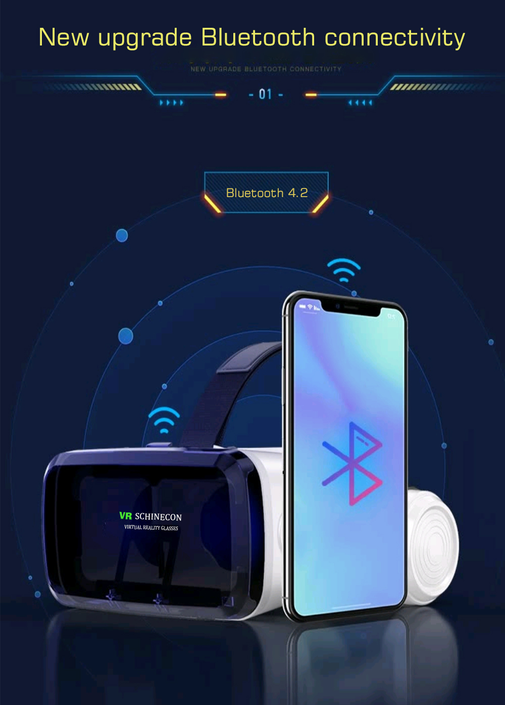 Virtual Reality 3D Smart Glasses Helmet for Mobile Cell Phone Smartphones 6.7 Inch Lenses Binoculars