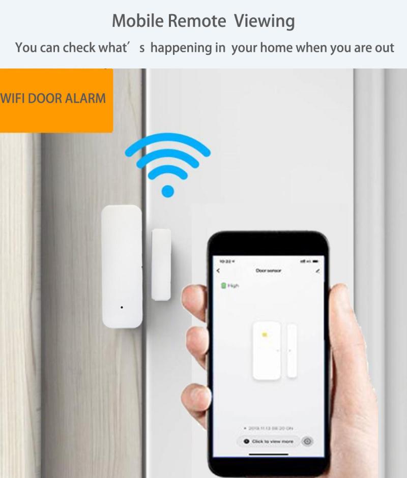 Tuya WiFi Door Sensor Smart Door Open/Closed Magnetic Alarm Detectors Smartlife APP  Window Sensor Work With Alexa Google Home
