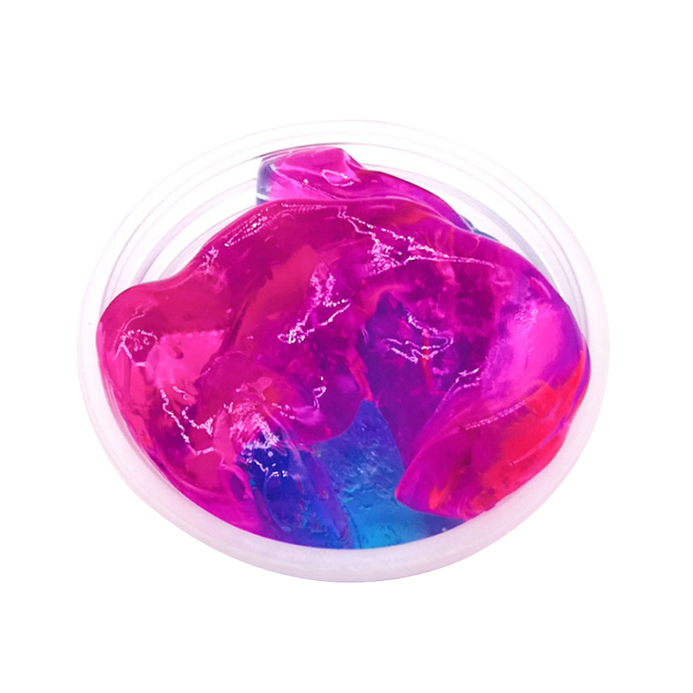 2PCS 60ML Kids Slime Toy Multicolor Clear Crystal Slime Stretchy Clay Stress Relieve Kids Toy