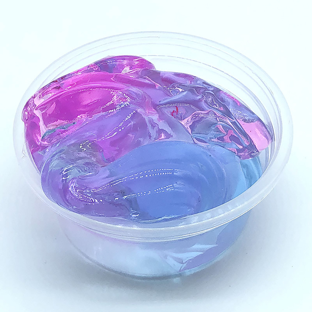 2PCS 60ML Kids Slime Toy Multicolor Clear Crystal Slime Stretchy Clay Stress Relieve Kids Toy