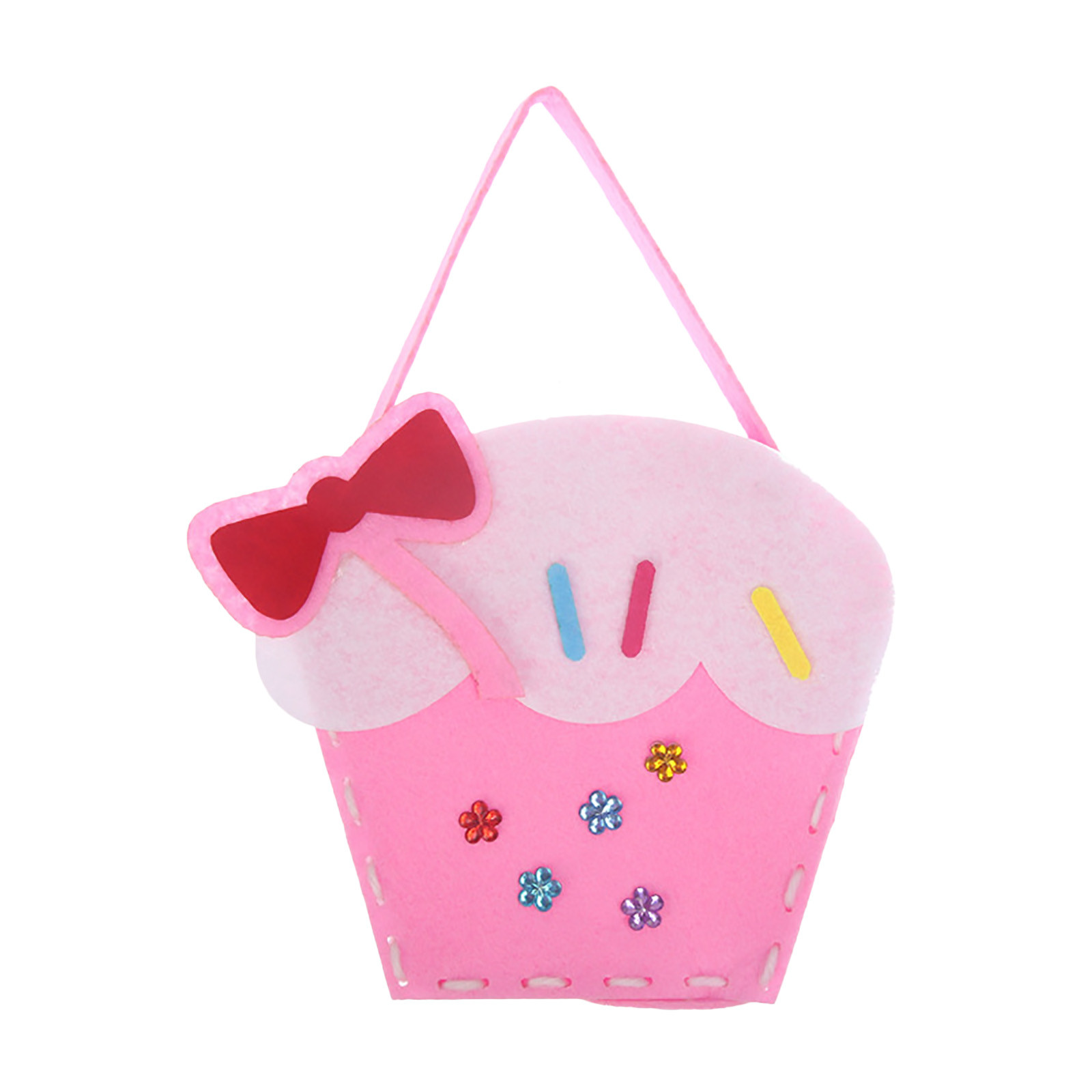 Diy Craft Sewing Felts Handbag Kit Christmas Candy Gift Bags Kids Sewing Toys For Girls Diy Collection Bag Handbag Art Crafts