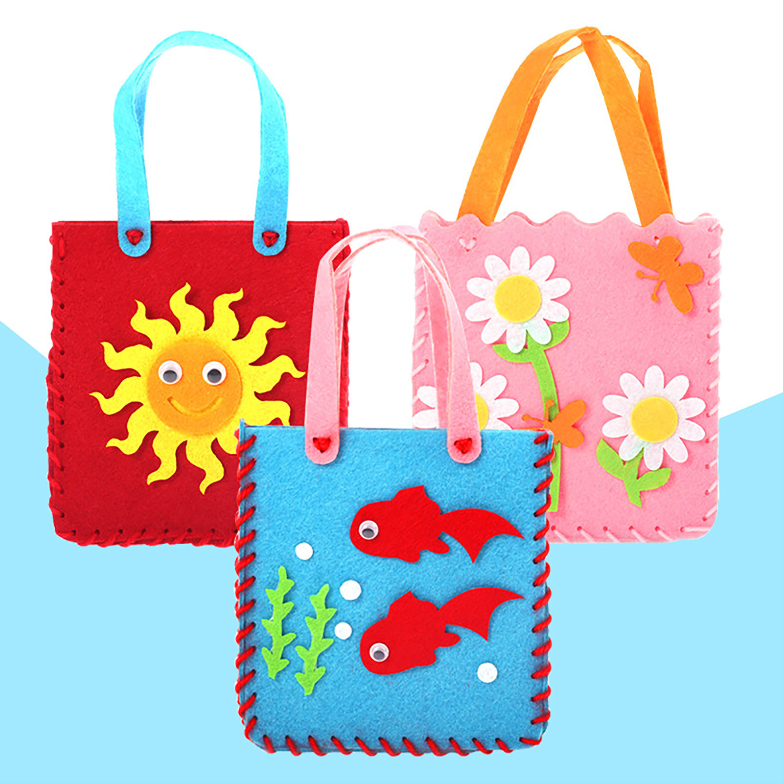 Diy Craft Sewing Felts Handbag Kit Christmas Candy Gift Bags Kids Sewing Toys For Girls Diy Collection Bag Handbag Art Crafts