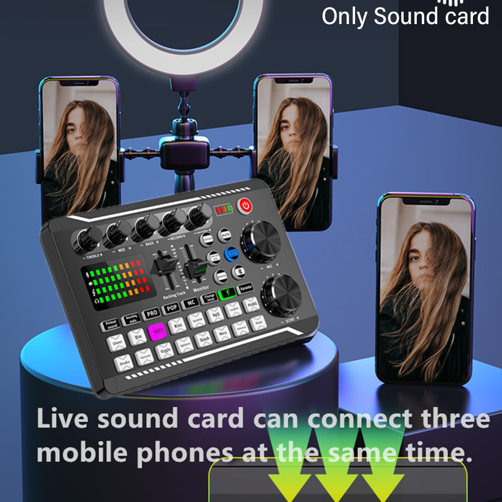 Sound Card Mixers Headset Mic Voice Control for Phone PC Computer DJ Music Studio Party
