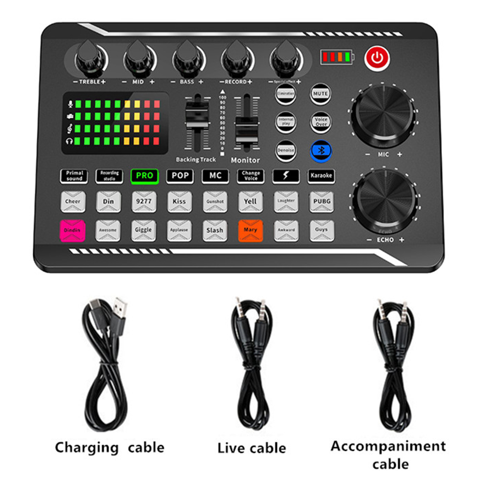 Sound Card Mixers Headset Mic Voice Control for Phone PC Computer DJ Music Studio Party
