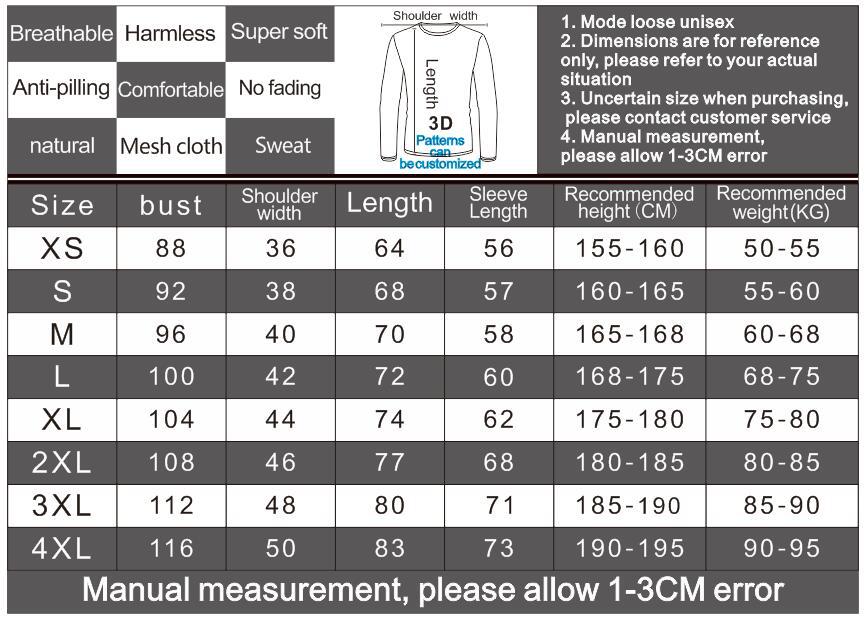 2021 new fashion clothes men's loose round neck 3d printing long-sleeved T-shirt top