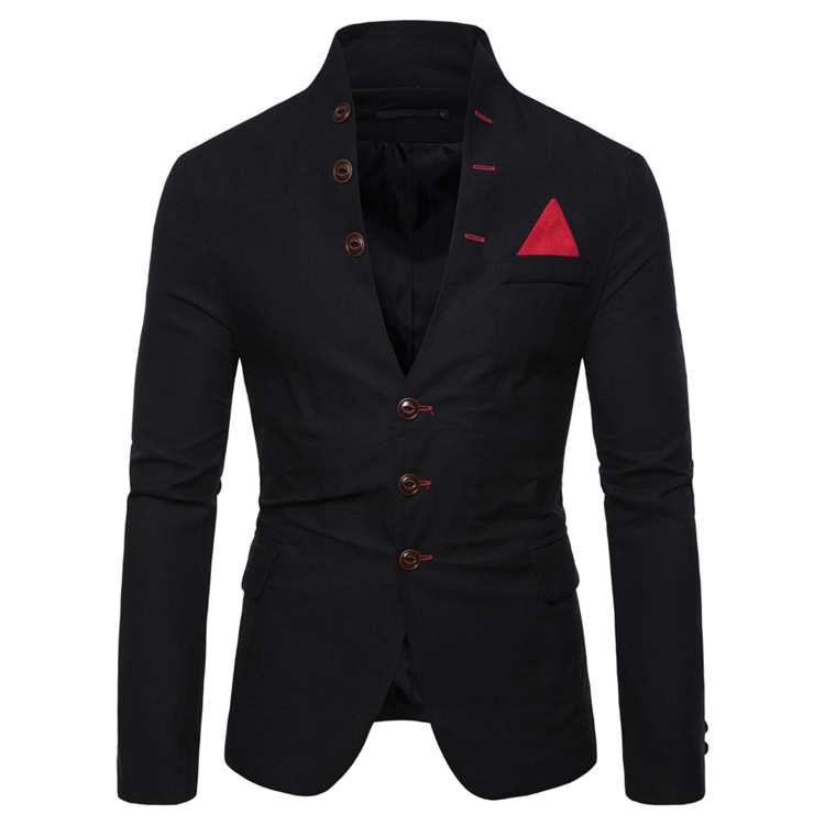 New suit fashion men's clothing spring multi-button decoration men's casual stand-up collar suit 9710