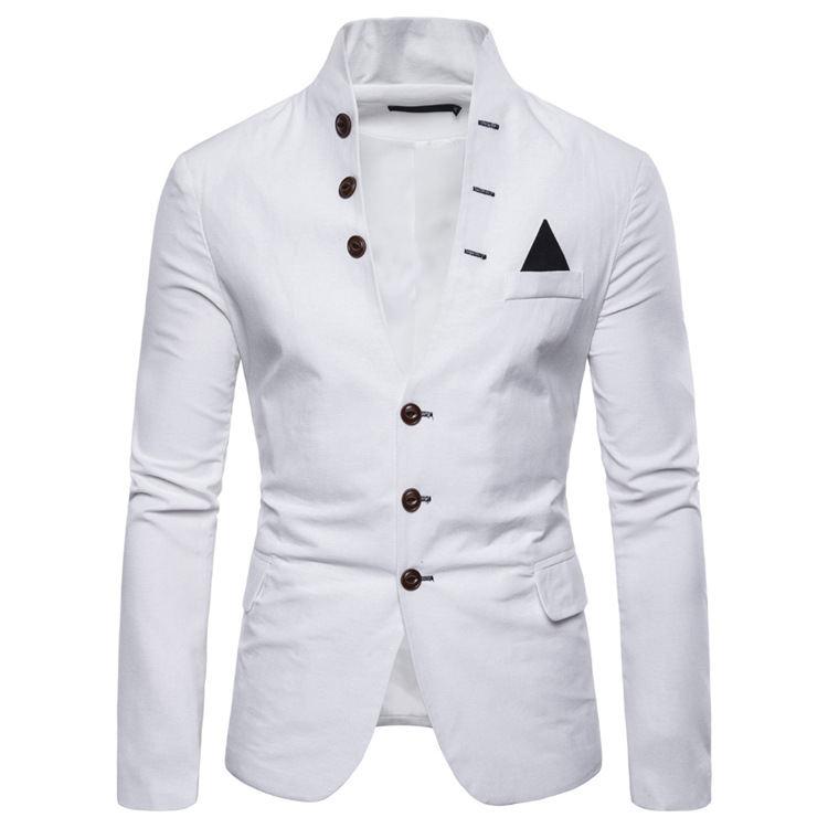 New suit fashion men's clothing spring multi-button decoration men's casual stand-up collar suit 9710