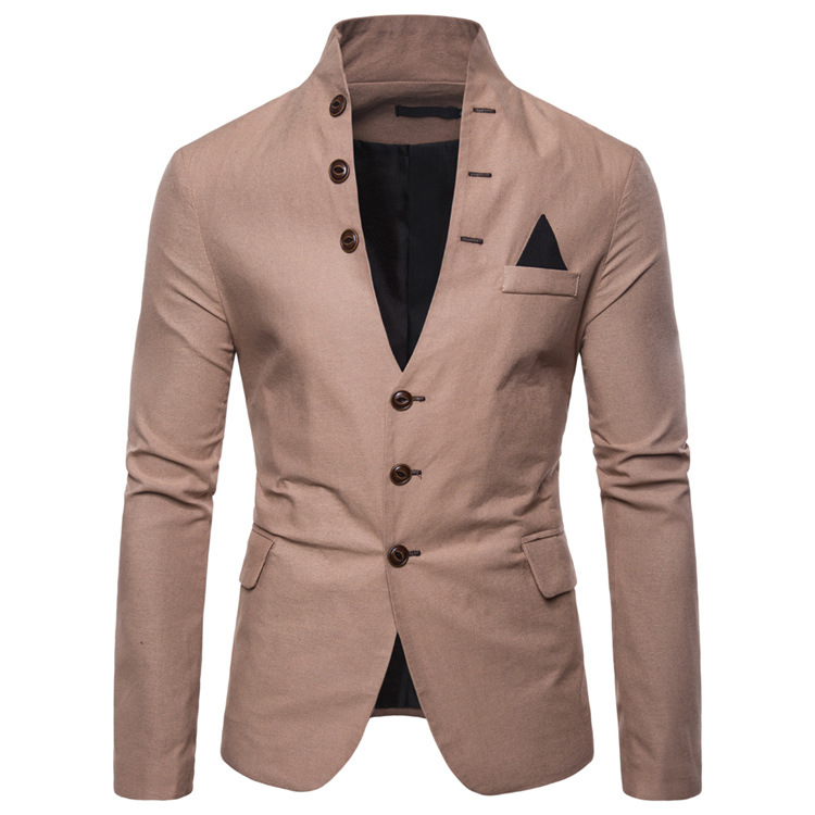 New suit fashion men's clothing spring multi-button decoration men's casual stand-up collar suit 9710