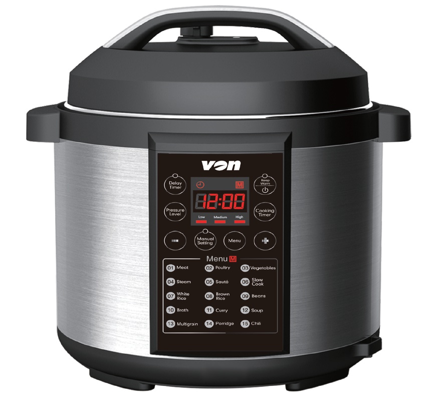 Von Keep warm function 15 in 1 multi-function Pressure indicator VSCP60MMX Pressure Cooker Aluminium inner pot with non-stick coating safety guards
