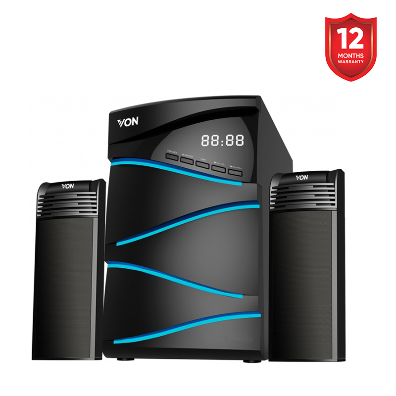 Von Bass extreme LED display USB slot VES1002FS Subwoofer 2.1CH, Bluetooth,  SD/MMC slot - 100W RMS
