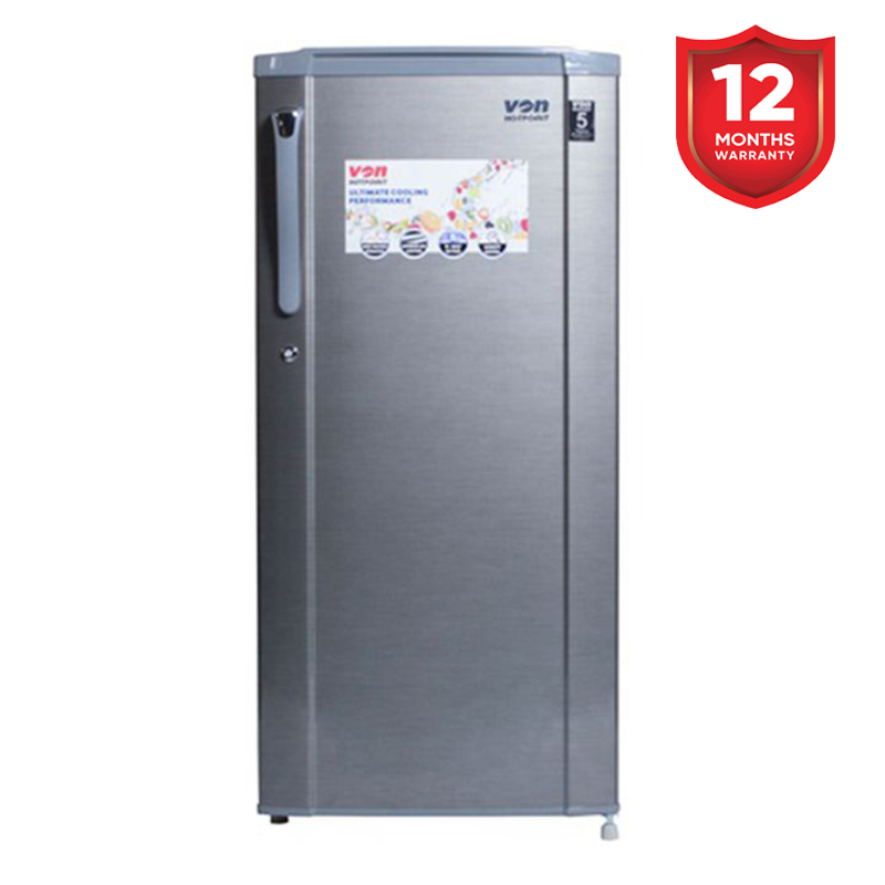 Von VARS-23DHS Single Door Fridge 185L - Silver