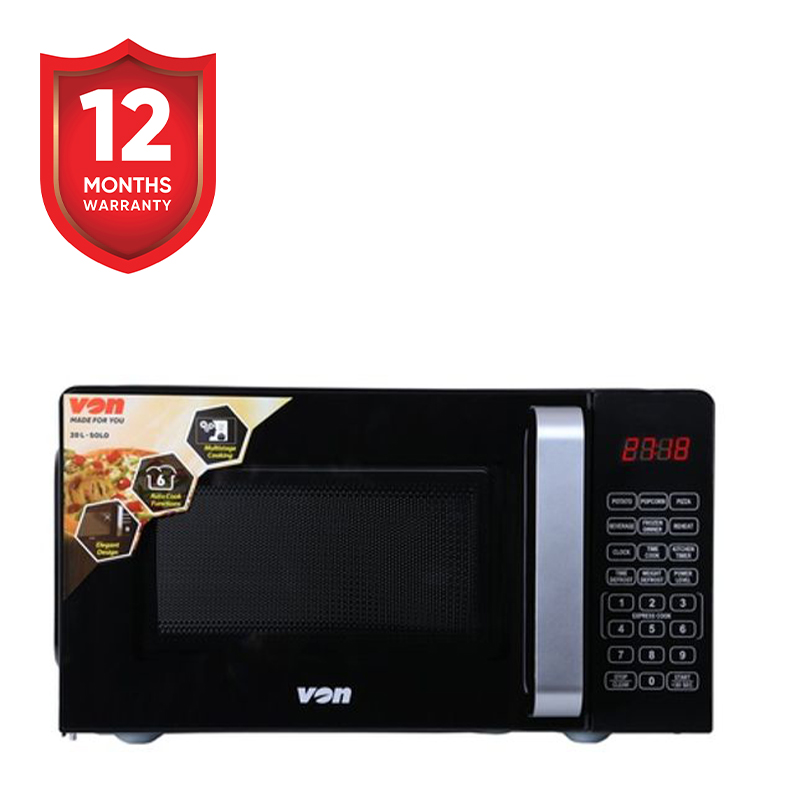 Von VAMS-20DGX Microwave Oven  Digital control Multi-stage cooking 6 auto-cook menus Solo Touch control panel Memory cooking a combination of different programs