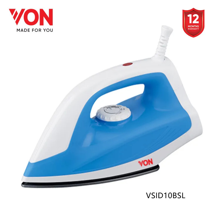 Von Non-stick sole plate VSID10BSL Dry Iron Box - 1300W Pointed tip to reach into pockets & sleeves Overheat protection