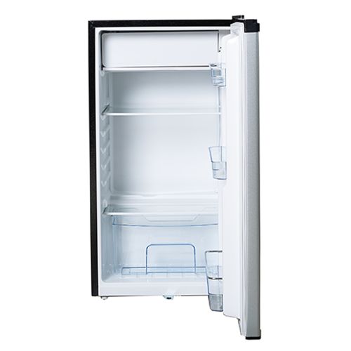 Von Tropicalised compressor VARM-11DHS Mini Fridge Freezer 90L - Silver 90L Single Door Lock and key Recessed handle