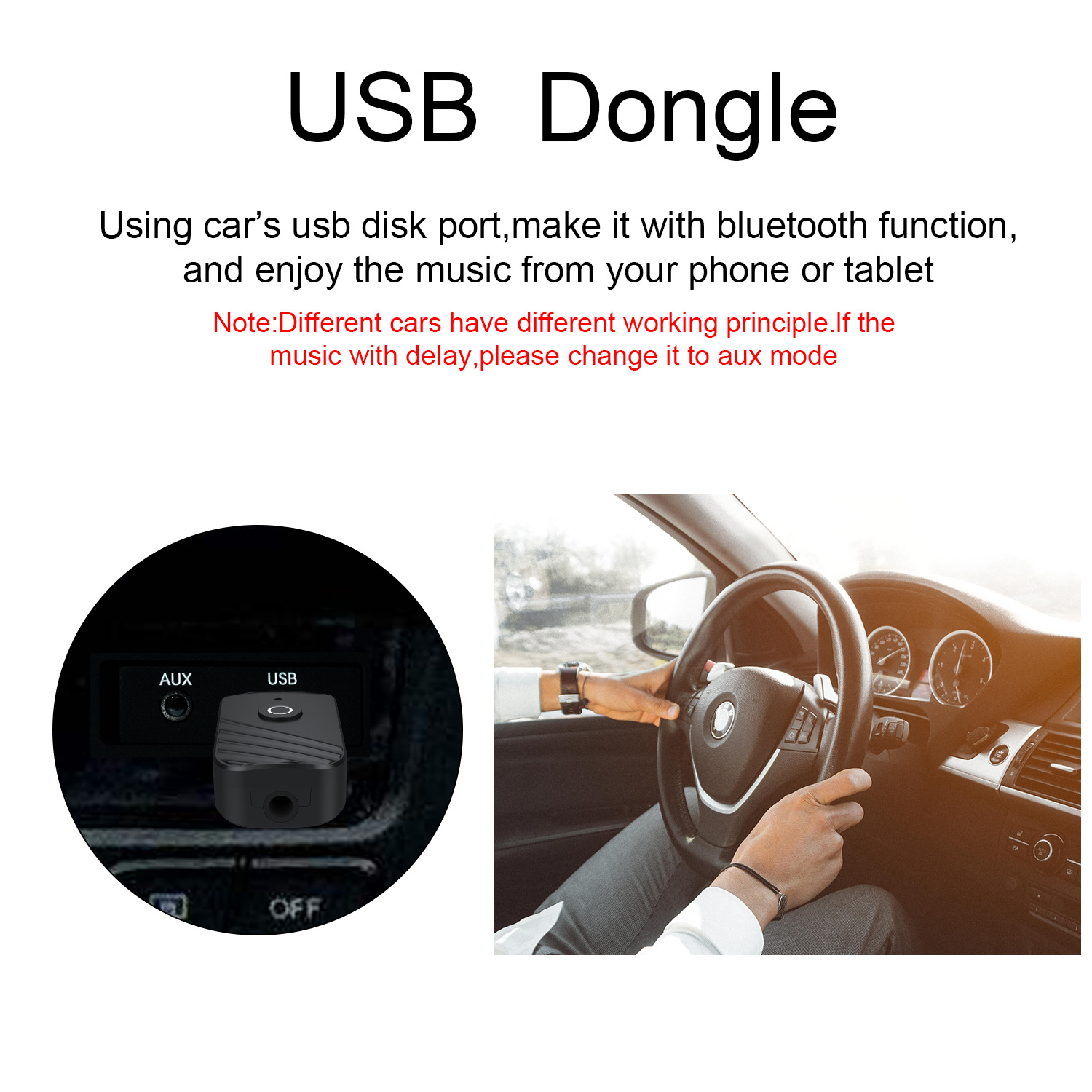 Bluetooth Audio Receiver 3 in 1 USB Adapter FM Transmitter Aux Bluetooth Receiver Music Transmitter