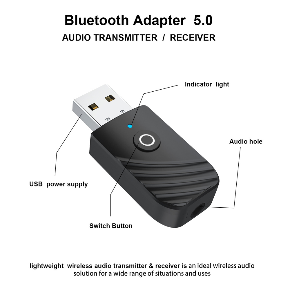Bluetooth Audio Receiver 3 in 1 USB Adapter FM Transmitter Aux Bluetooth Receiver Music Transmitter