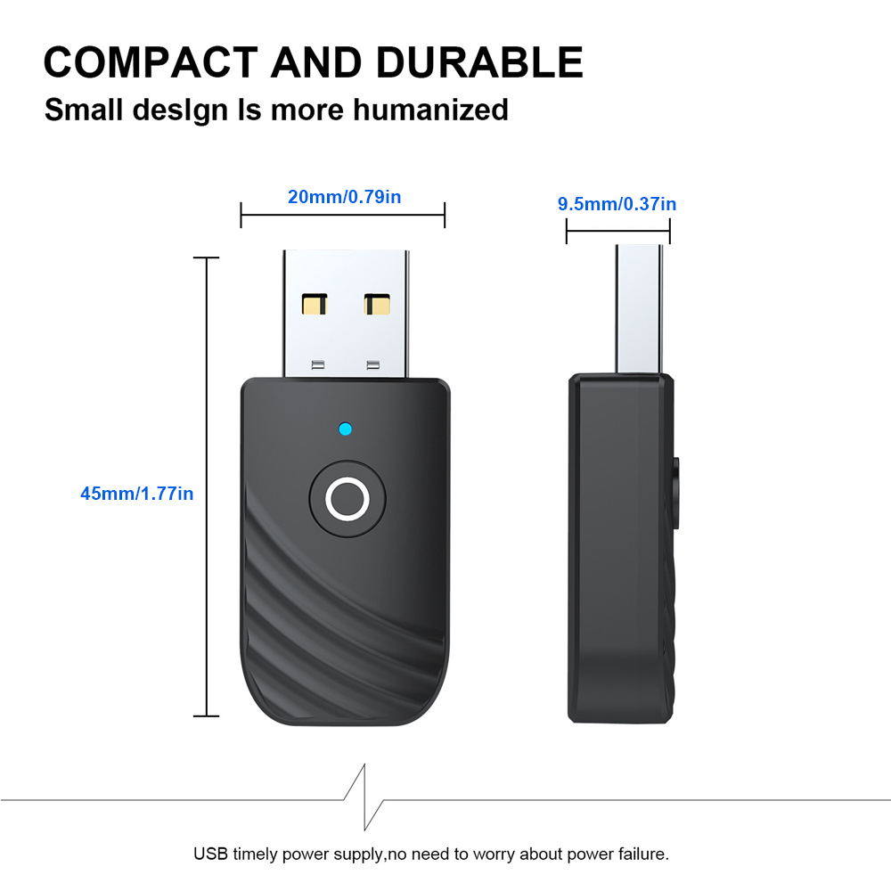 Bluetooth Audio Receiver 3 in 1 USB Adapter FM Transmitter Aux Bluetooth Receiver Music Transmitter