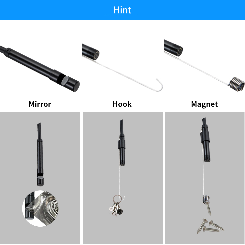 5.5mm Endoscope Camera Flexible IP67 Waterproof Micro USB Inspection Borescope Camera
