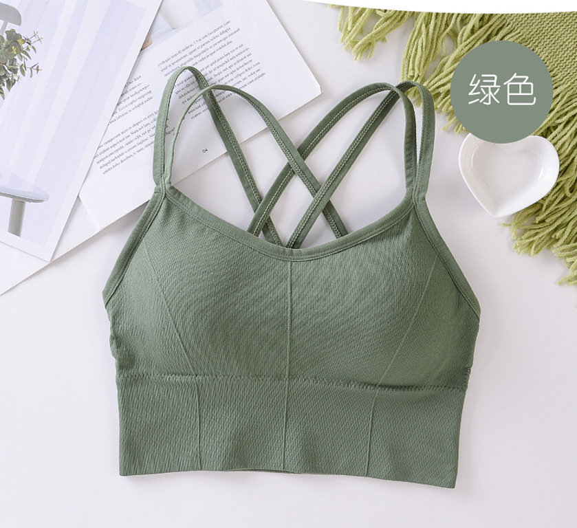 2pcs Breathable Sports Bra Anti-sweat Fitness Top Seamless Yoga Bra Shockproof Crop Top Women