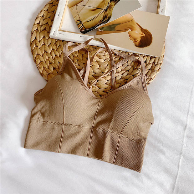 2pcs Breathable Sports Bra Anti-sweat Fitness Top Seamless Yoga Bra Shockproof Crop Top Women