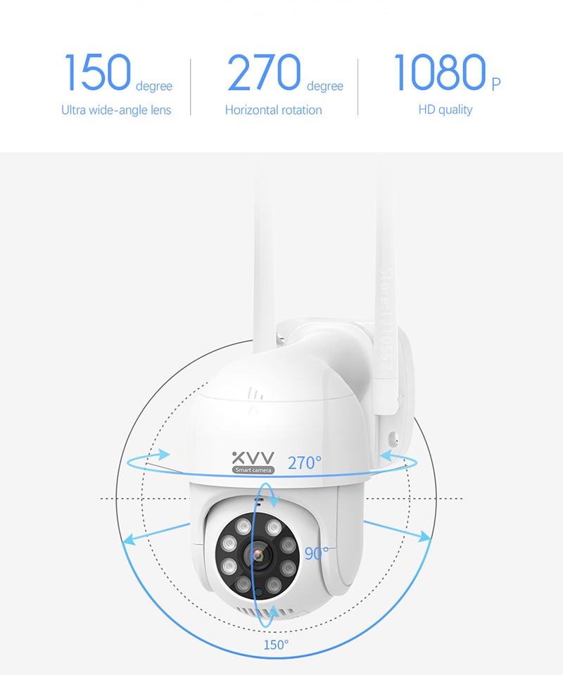 Outdoor PTZ IP Camera CCTV HD 1080P 270 Rotate Wifi Webcam Humanoid Detect Waterproof Security Came