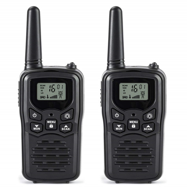 2Pcs walkie talkies transceiver walkie-talkie 5 Miles 22CH VOX Flashlight LCD Two Way Radio portable