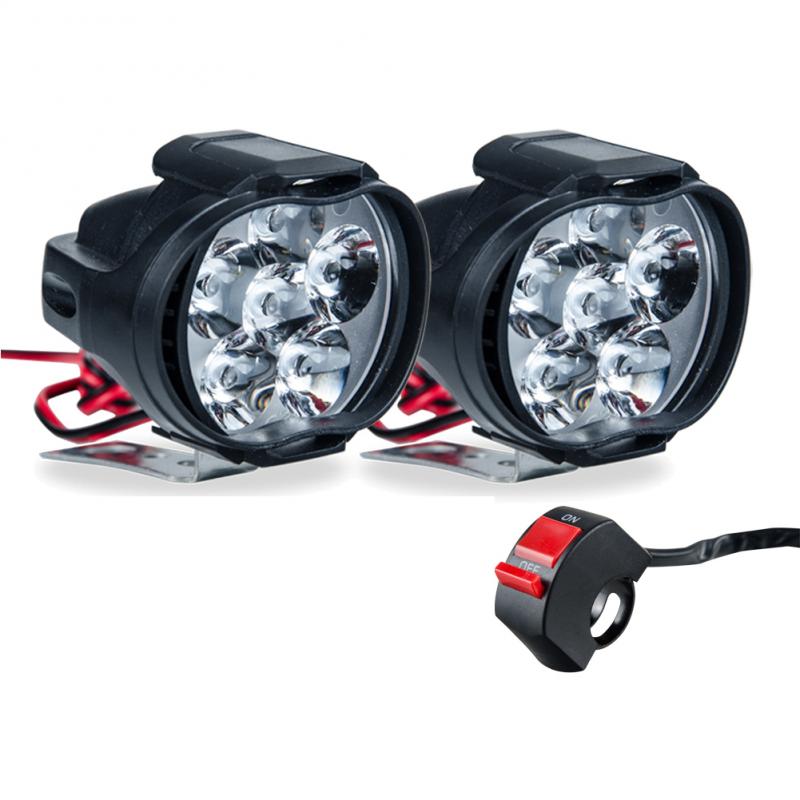 Led Motorcycles Headlight White Super Bright 6LED Working Spot Light Motorbike Fog Lamp