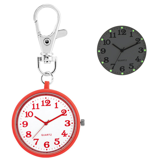 Luminous Display Keychain Nurse Pocket Watches Arabic Numerals Pendant Clock Gifts for Nurse Doctor