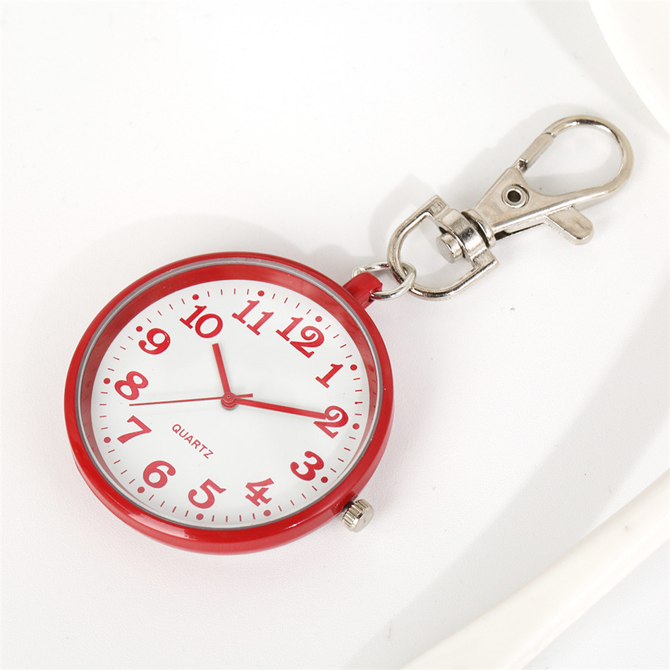 Luminous Display Keychain Nurse Pocket Watches Arabic Numerals Pendant Clock Gifts for Nurse Doctor