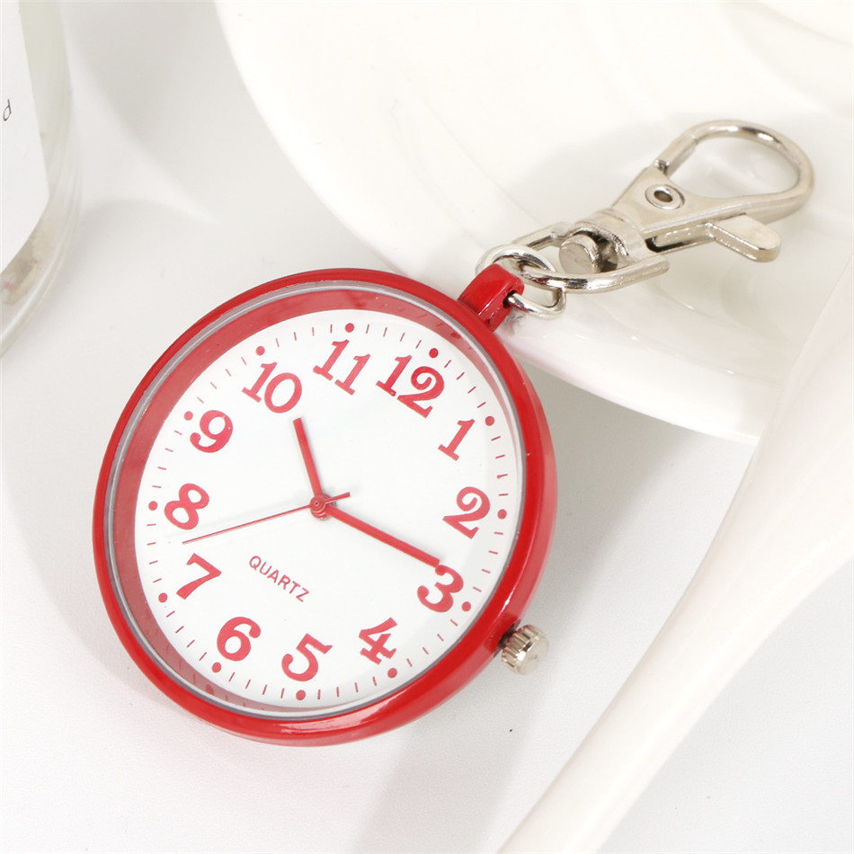 Luminous Display Keychain Nurse Pocket Watches Arabic Numerals Pendant Clock Gifts for Nurse Doctor