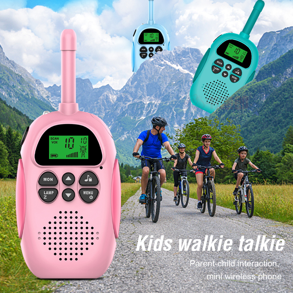 2PCS Cute Mini Walkie Talkie 22 Channel Children Portable Two Way 10 Call Tones Radio Transceiver