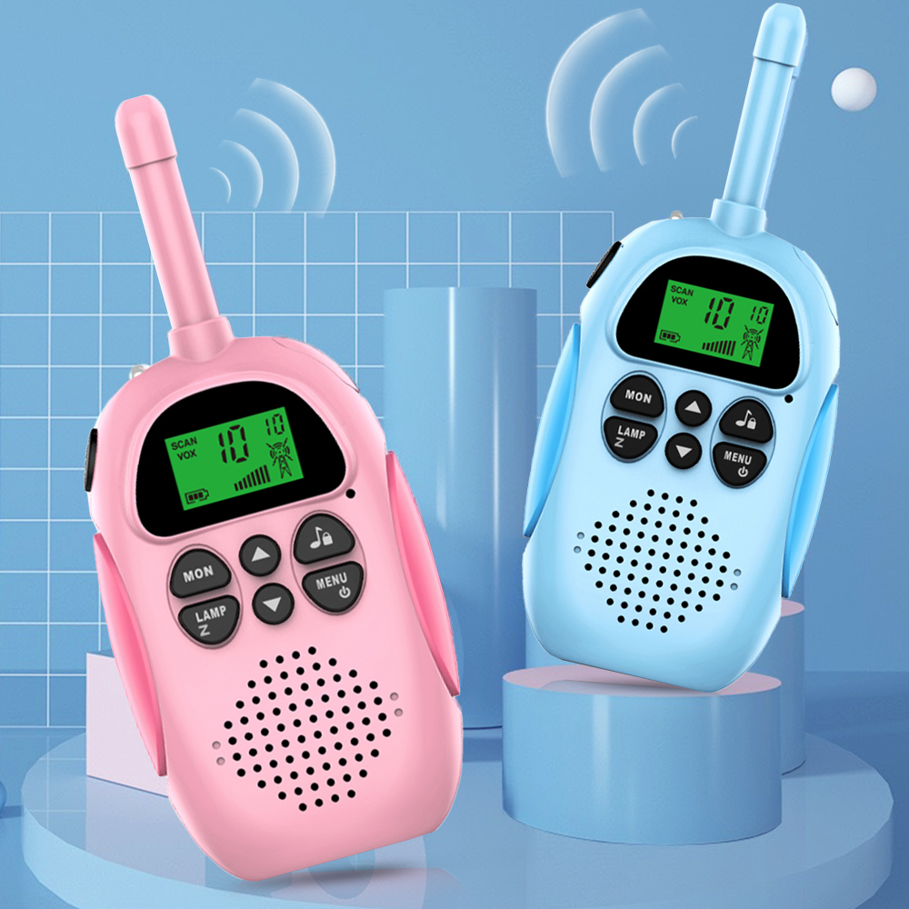 2PCS Cute Mini Walkie Talkie 22 Channel Children Portable Two Way 10 Call Tones Radio Transceiver