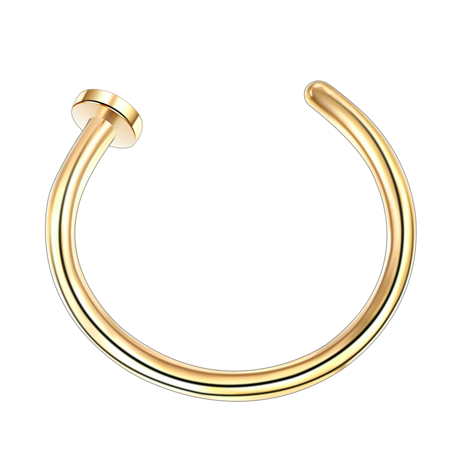 4Pcs Stainless Steel Fake Nose Ring Hoop Septum Rings for Women Fake Piercing Jewelry Non-Pierced