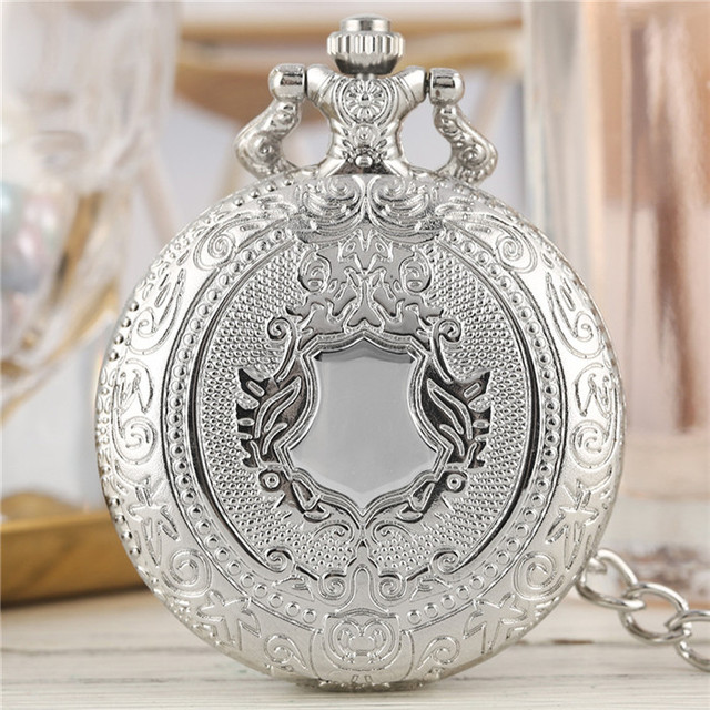 Exquisite Retro Fashion Pendant Pocket Watch With Silver Necklace Chain