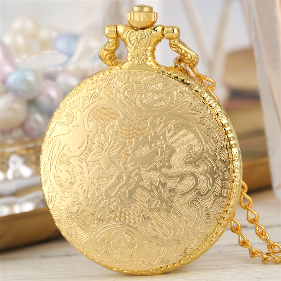 Exquisite Retro Fashion Pendant Pocket Watch With Silver Necklace Chain