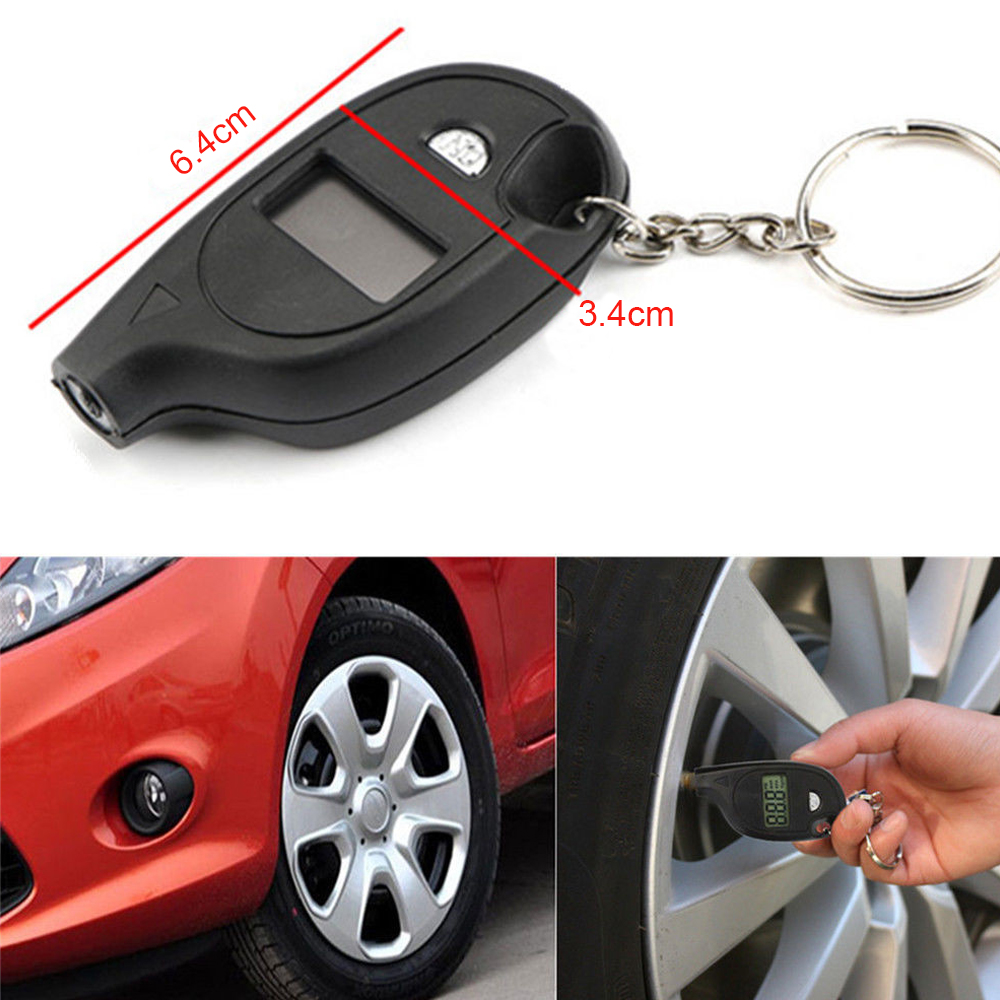Digital Tire Air Pressure Gauge Tester Keychain Lcd Display Procession Car Measurement Tools
