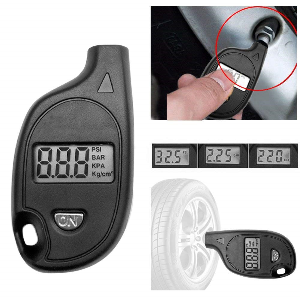 Digital Tire Air Pressure Gauge Tester Keychain Lcd Display Procession Car Measurement Tools