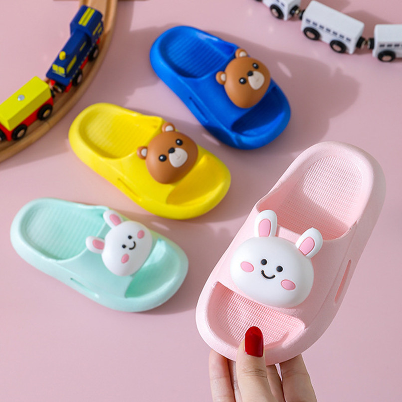 2021 boys and girls non-slip PVC cute soft bottom beach sandals home bathroom slippers