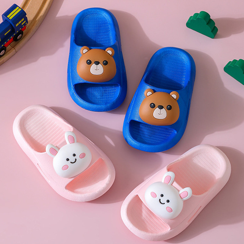2021 boys and girls non-slip PVC cute soft bottom beach sandals home bathroom slippers