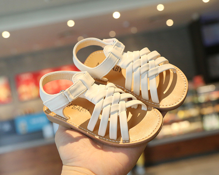 Children's woven sandals fashion casual shoes soft baby girl beach shoes summer new style 2021