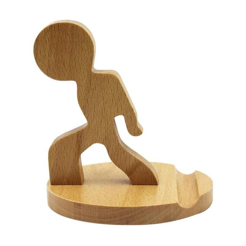 Universal Wood Phone Storage Holders Hand-Made Cute Mini Stand Kung Smartphone Fu Horse Phone Anti Stand Sliding Horse M7E3