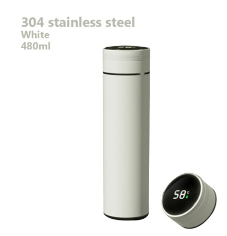 480ML Smart Thermos Stainless Steel 316 Water Bottle With Straw Led Digital Temperature Display Coffee Thermal Mugs Gifts Cup