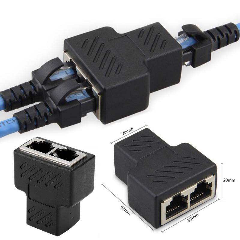 1 To 2 LAN Ethernet Network RJ45 Cable Port Network Cable Splitter Extender Plug Adapter Connector RJ45 Network Tee Head