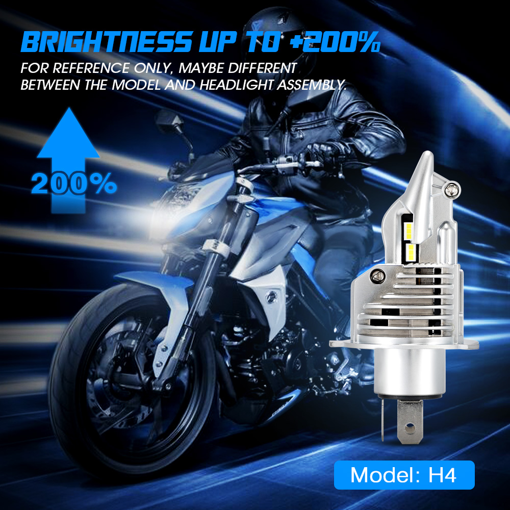 Novsight Motorcycle Headlight H4 Led 6000LM Motorbike Light 35W Super White 6500K Moped Scooter Outdoor Lighting Hi-Lo lights