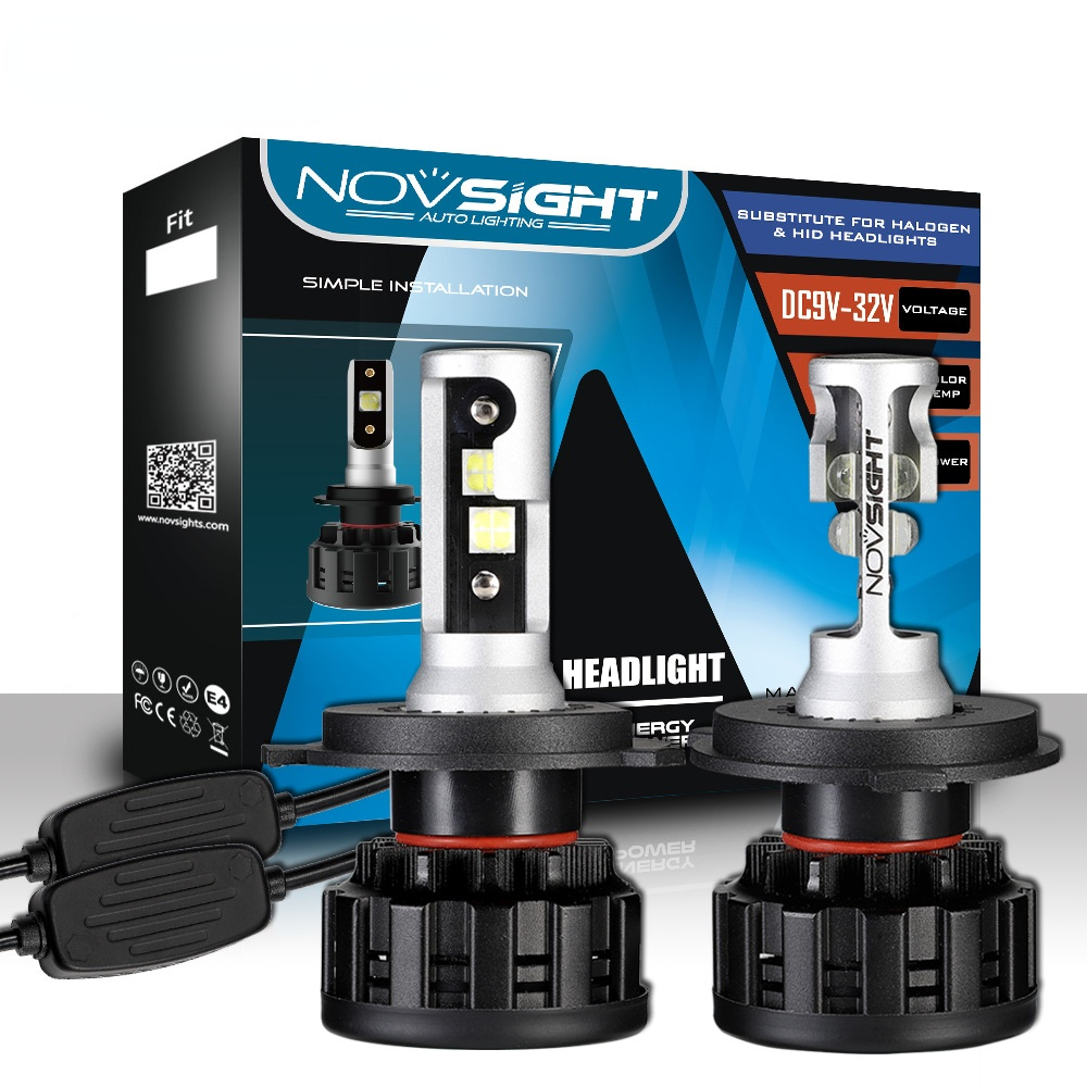 NOVSIGHT 6500K H4 LED H7 H11 H8 HB4 H1 H3 HB3 9005 9006 9007 H13 Auto Car Headlight Bulbs 70W 15000LM LED Headlamp