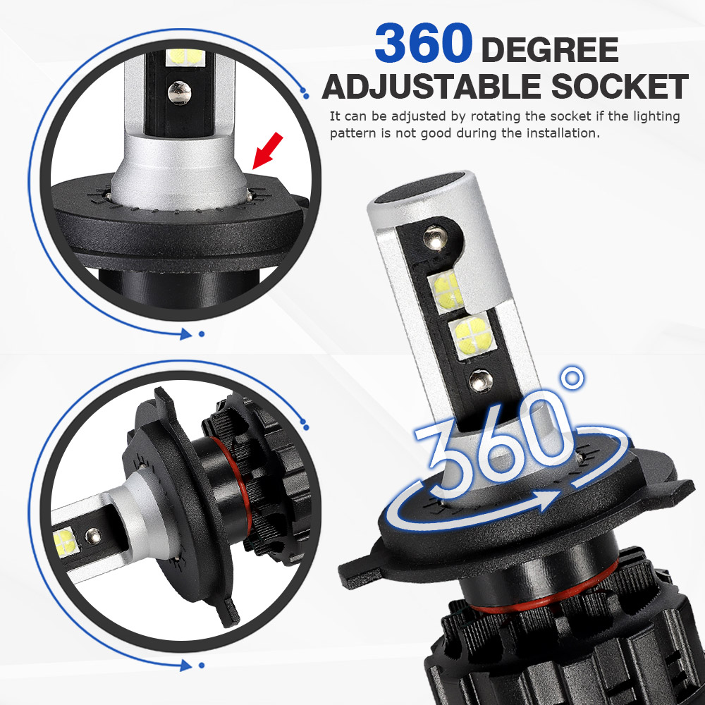 NOVSIGHT 6500K H4 LED H7 H11 H8 HB4 H1 H3 HB3 9005 9006 9007 H13 Auto Car Headlight Bulbs 70W 15000LM LED Headlamp