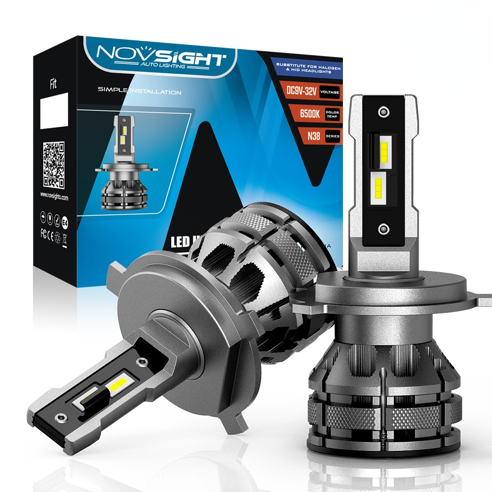 NOVSIGHT Led H4 H7 H1 H3 H11 H13 9005 9006 9007 Auto Headlight Mini Size 80W 15000LM 6500K Decoder Plug and Play Car Headlight