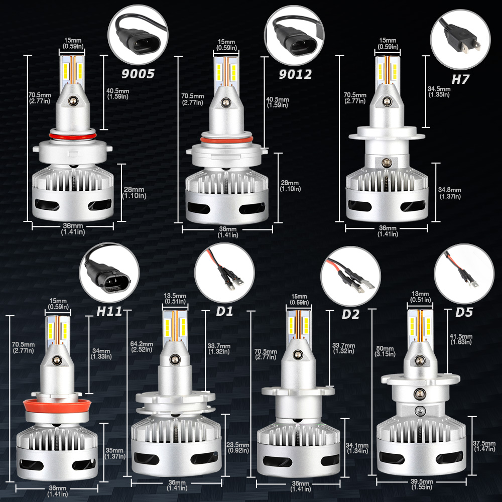 NOVSIGHT Car Projector Headlight H7 Led H7 H11 9005/9006 9012 D5 D2/D4 D1/D3/D8 90W 12000LM 6500K Auto Headlamp Fog Light Bulbs