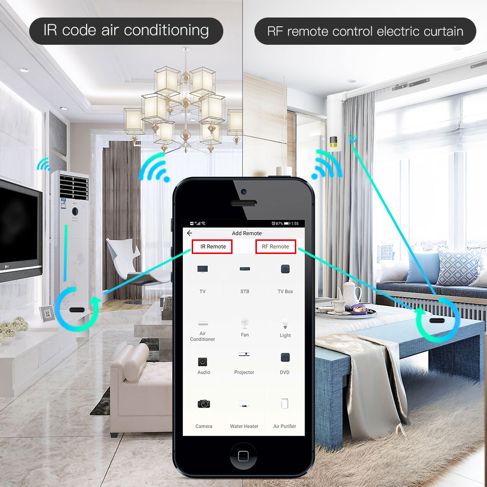 WiFi RF IR Universal Remote Controller RF Appliances Appliances Tuya Smart Life App Voice Control