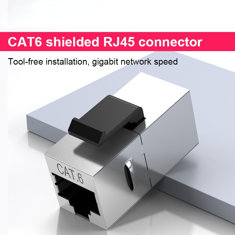 CAT6 Network Straight Through RJ45 Module Cable Adapter Socket Coupler Ethernet Keystone Jack Toolless Network Modules Connector